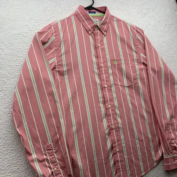 American Eagle Button Up Shirt Mens XL X-Large‎ Muscle Fit Preppy Striped Retro - Picture 4 of 13